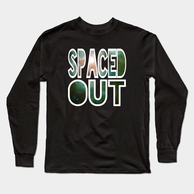 Spaced Out in Green Long Sleeve T-Shirt by LefTEE Designs